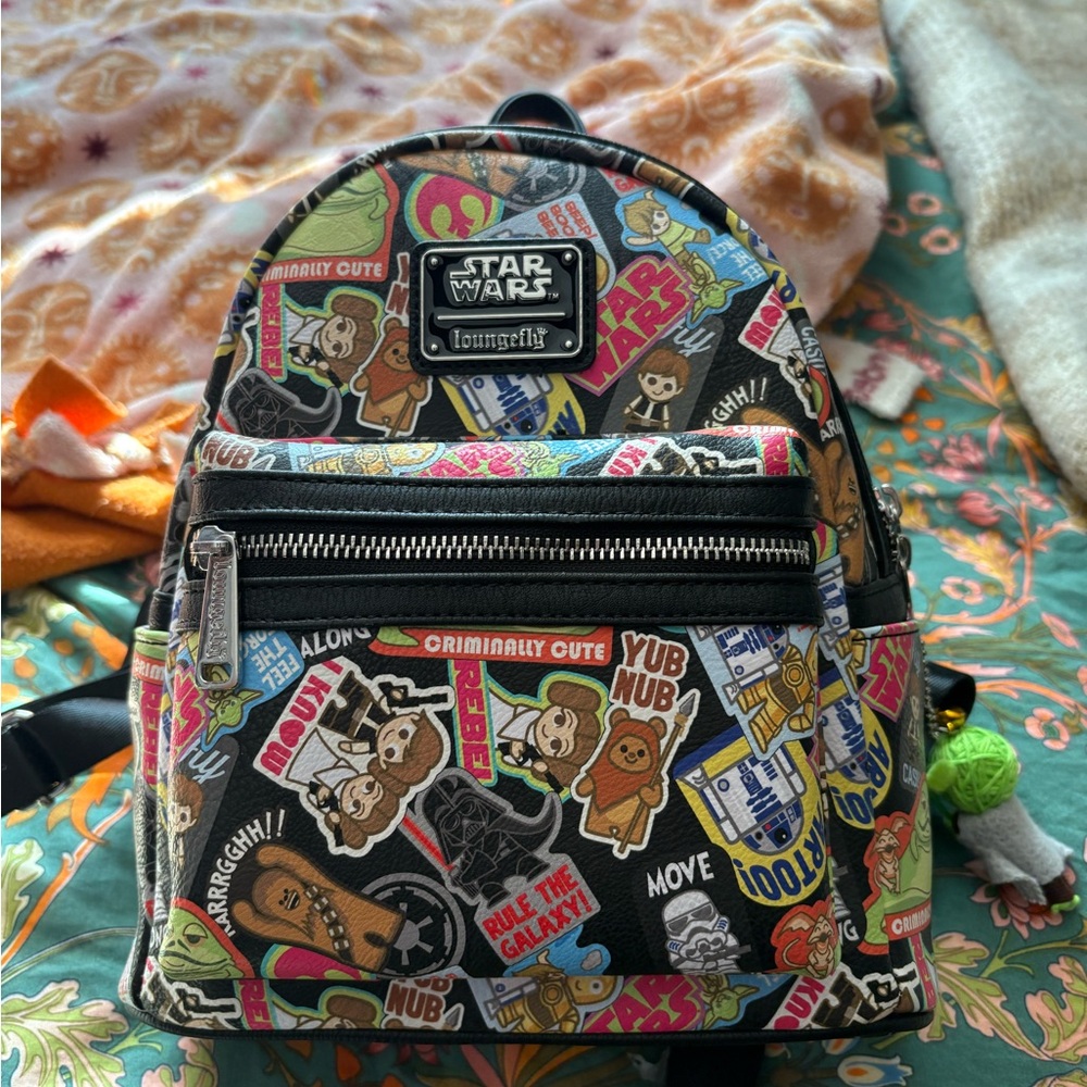 Loungefly Black and Brown Cartoon Backpack